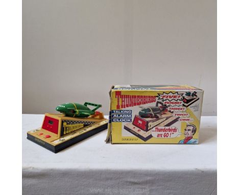 A collectable 'Thunderbird 2' talking alarm clock, boxed, in full working order, 8 1/2 ins wide box.
