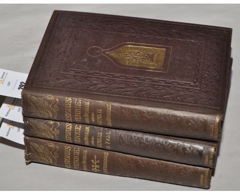 Ruskin (John) The Stones of Venice, 3 vols, large 8vo, brown cloth gilt, plates, illustrations, 1851-53, first edition.