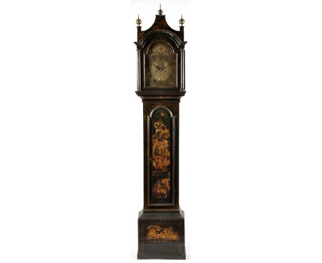 Charles Wall, London: a mid 18th Century longcase clock, the 12in. brass dial with inscription to the arch, together with str