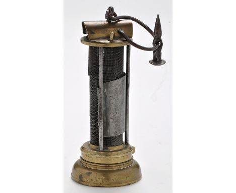The Miner's lamp of Beamish's Founder, Frank Atkinson - A 19th Century "Davy" miner's lamp, by John Mills, Newcastle upon Tyn