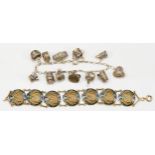 Topazio, a Portuguese silver gilt and enamel filigree bracelet, signed twice with control marks,