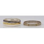 A Scottish silver and gold bangle, by SC, Edinburgh 2003, 63mm and an Italian silver bracelet, 19.