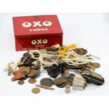 A 1797 cartwheel penny, a silver thimble, Chester 1907, various other coinage and costume