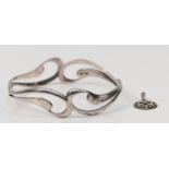 Malcom Gray, a 925 silver bangle, 68mm, and a Ola Gorie pendant, 28gm