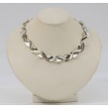 Kit Heath, a 925 silver leaf necklace, 42cm, 49gm, case