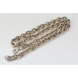 A silver chain link necklace, 46cm, 63gm
