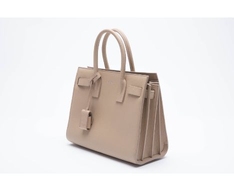 A SAINT LAURENT CLASSIC 'SAC DE JOUR' LEATHER HANDBAG
In grained leather, with removable and adjustable shoulder strap, with 