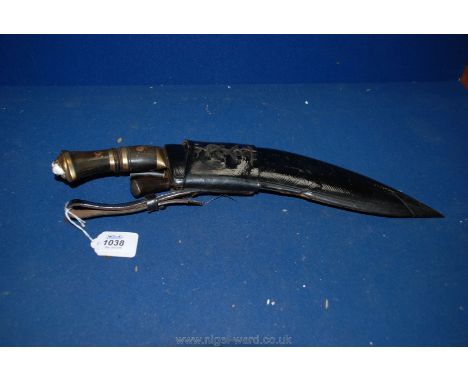A Ghurka Kukri Hunting Knife Set with fighting blade