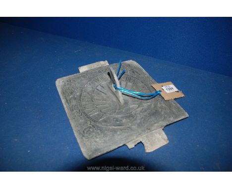 An old lead Sundial, 8" x 8 1/4"