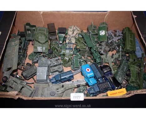 A large quantity of die-cast Army vehicles including Dinky