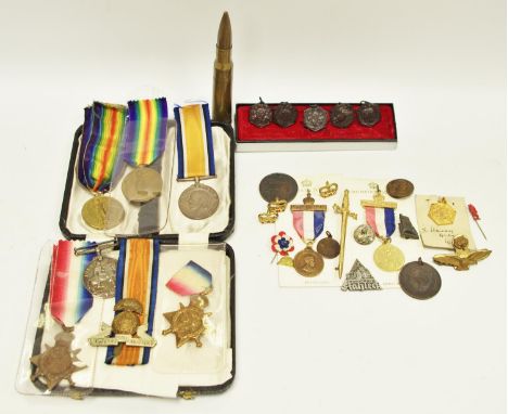 Medals and militaria - A 1914-18 medal and a Great War For Civilisation medal awarded to 26945 Pte. H.ActonLan. Fus.; a 1914-