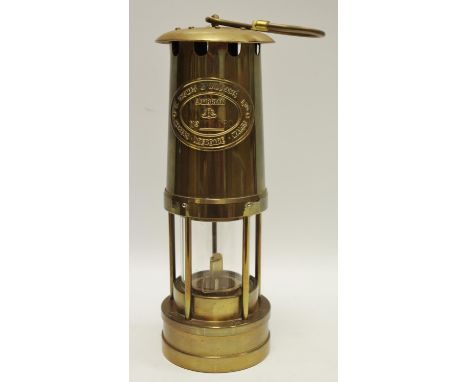 A Thomas &amp; Williams brass miners lamp, the Cambrian No. 101180, in box