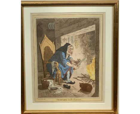Thomas ROWLANDSON (1756-1827)DescriptionA hand-coloured print of Colonel Wardle, dressed in the armour of a saintly knight, r