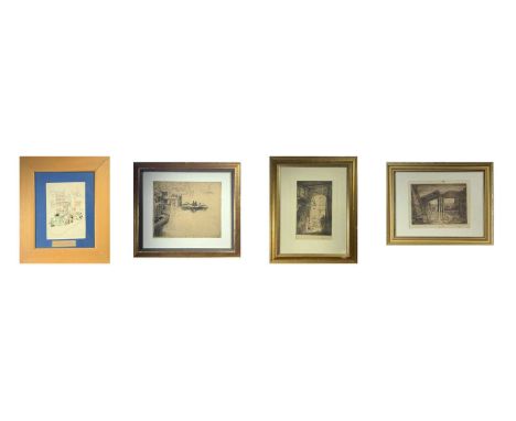 Frederik Bester Howard LAUBSCHER (1927-2013)Etching Wapping Wall signed and dated 1947Together with a Thames etching signed K