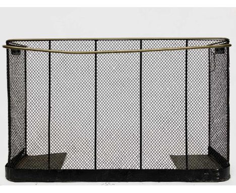 A 19th century nursery fire guard, with brass upper rail and mesh front. Total width 119cm.Condition report: The height of th