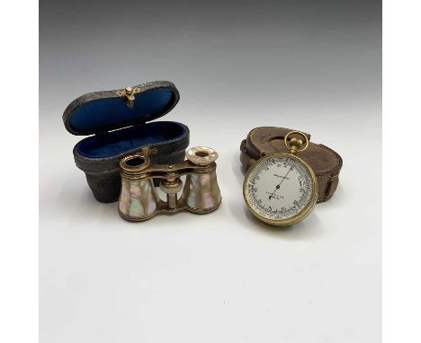 A Military issue pocket barometer and altimeter and leather case, by T A Reynold Son &amp; Wardale (T.A.R.S. &amp; W. Ltd), c