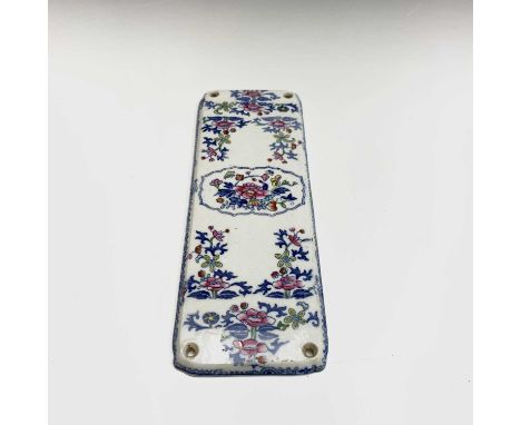 A Copeland Spode finger plate, with blue and white printed and coloured decoration. 23cm x 8cm.Condition report: No condition