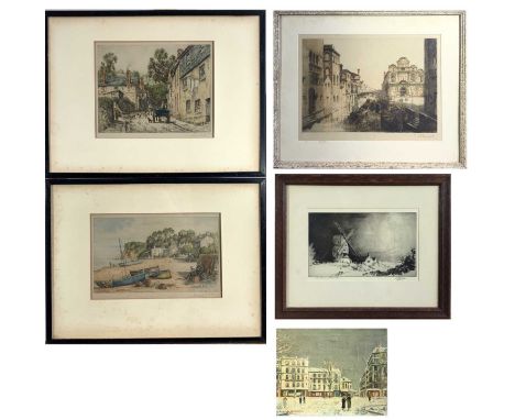 A. DUPONTVenetian Canal SceneAcademy Proof etching in colours Signed in pencil Plate size 21 x 29.5cm&E. POPPLE 'The Coming S