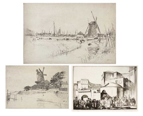 Geoffrey Heath WEDGWOOD (1900-1977)Roman Festa Etching Signed and inscribed Plate size 13 x 19cmTogether with two Hugh Paton 