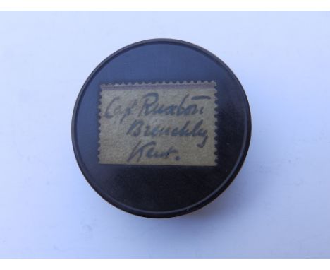 Three circular seal boxes (two with seals) , a modern Italian snuff box and two 19thC 'Karlsbad' snuff boxes with inlaid lids