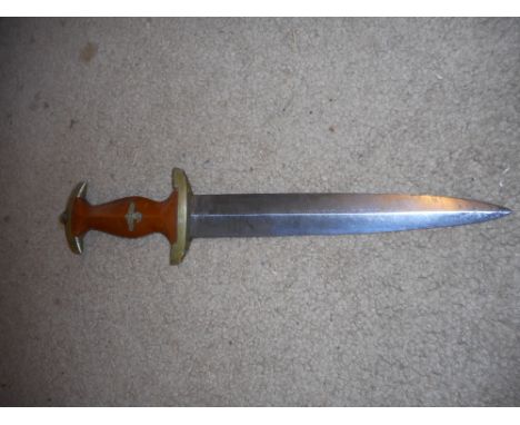 A WWII Nazi Student Leader dagger with wooden hilt – 'B53' – scabbard absent, 13.5”