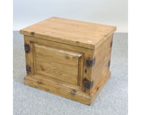 A modern pine trunk, with a hinged lid, 54cm