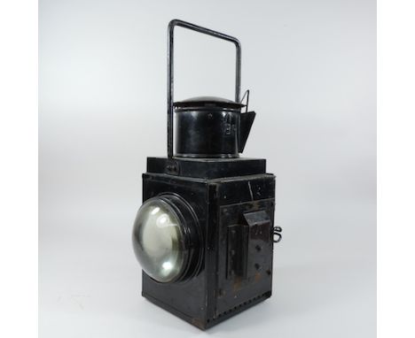 A 19th century British rail railway lamp, 45cm high
