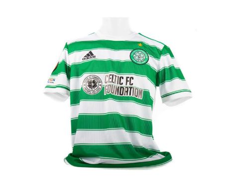 DAIZEN MAEDA OF CELTIC FOOTBALL CLUB EUROPA LEAGUE 2020/21 MATCH PREPARED HOME SHIRT,Celtic F.C. Foundation sponsor, Europa L