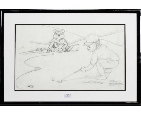 KENNETH GATEWOODEYE OF THE TIGER,Original pencil sketch, signed and dated '96 lower right, with key bottom right dated 12/25/