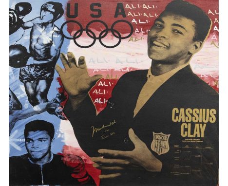 MUHAMMAD ALI: OLYMPIC GOLD "RED, WHITE AND BLUE"STEVE KAUFMAN (AMERICAN, 1960-2010)limited edition hand-embellished silkscree