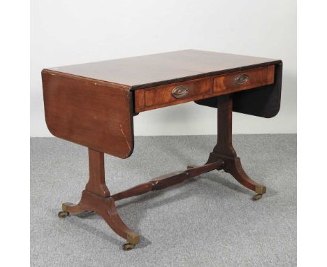 A Regency style sofa table, on a splayed base152w x 62d x 72h cm