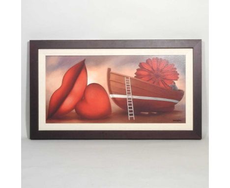 Berit Kruger-Johnsen, contemporary, The Love Boat, limited edition print 9/250, giclee on board, 44 x 90cm, with certificate 