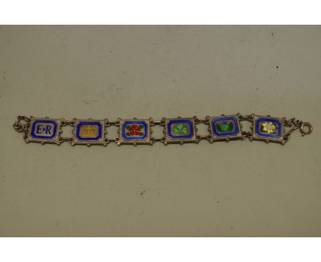 An unusual silver and enamel Queen Elizabeth II Silver Jubilee bracelet, by T &amp; S, Birmingham 1977, 17cm. 