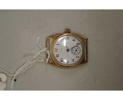 A vintage Elgin 9ct gold manual wind wristwatch, 30mm. 