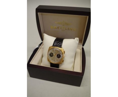 A vintage Breitling Top Time gold plated chronograph&nbsp;manual wind&nbsp;wristwatch, 36mm, ref: 2009, with associated box. 