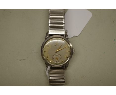 A vintage Omega&nbsp;steel manual wind wristwatch,&nbsp;34mm, with associated expanding bracelet. 