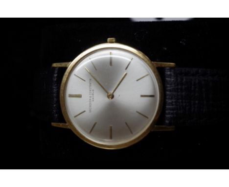 A vintage Vacheron Constantin yellow metal manual wind wristwatch, 33mm, with associated leather strap. 