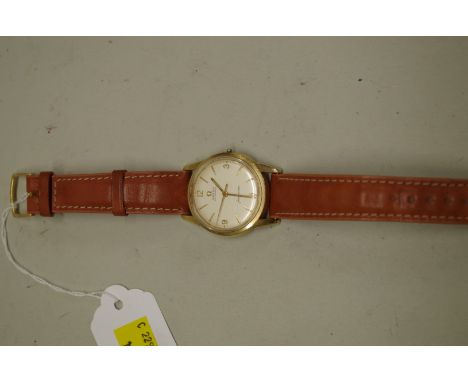 A vintage Omega Seamaster gold capped automatic wristwatch,&nbsp;33mm, ref; 591, with associated leather strap, service paper