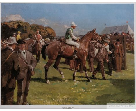 Four horse racing prints,
i) after Sir Alfred Munnings, Hethersett Races
ii &amp; iii) a pair by Peter A. Smith, signed by th