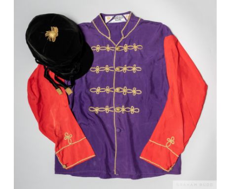 The colours of H.M. Queen Elizabeth II worn by Joe Mercer on Highclere when winning the Prix de Diane (French Oaks) at Chanti