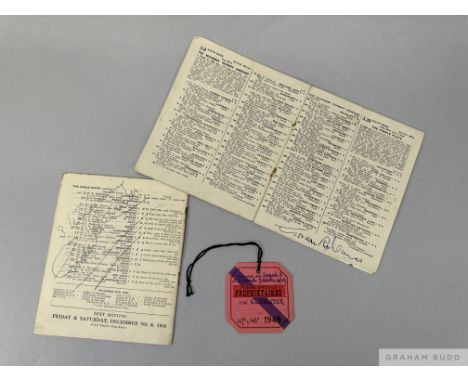 
Racing ephemera from collection of the Newmarket-racehorse trainer George Colling circa 1930s/40s,
all of historical value i