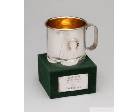 The winning jockey&rsquo;s trophy presented to Pat Eddery for the victory on Old Country in the 1982 Italian Derby at Capanne