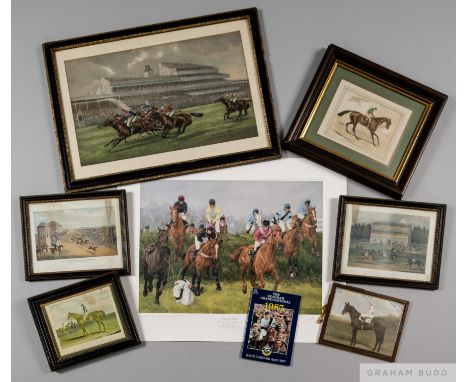 Seven horse racing prints,
notably a colourful lithograph after John Beer (British, c.1860-c.1930) depicting HM King Edward V