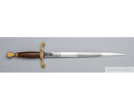 Ceremonial Wilkinson Sword dagger presented by the Jockeys' Association to commemorate Pat Eddery's four consecutive seasons 