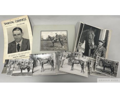 George Colling racing stable photographs circa 1940s,
the lot also including a Sporting Chronicle print of George Colling

Lo