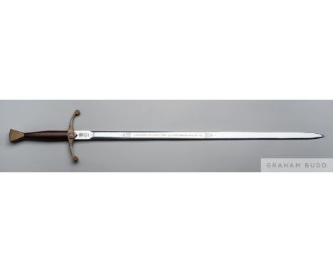 Ceremonial Wilkinson Sword presented by the Jockeys' Association to Pat Eddery as Champion Flat Race jockey,
undated, inscrib