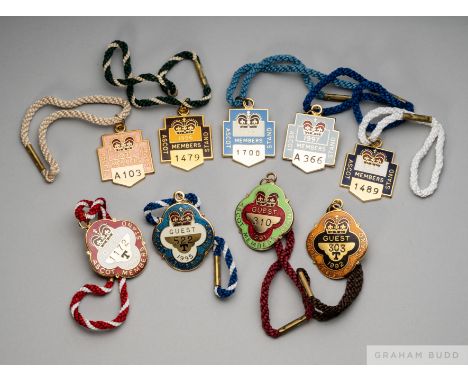 Collection of 36 Ascot racecourse members' gilt-metal &amp; enamel Badges 1990's,
Ladies, Guests, Ascot Authority &amp; other