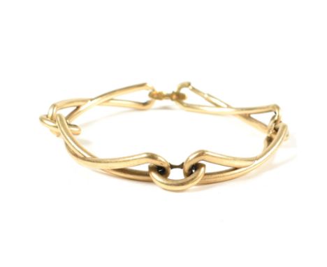 An&nbsp; Austro Hungarian 14ct yellow gold cross link bracelet. The bracelet formed with large cross links with domed spacers