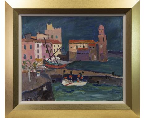 * SHEILA MACMILLAN DA PAI (SCOTTISH 1928 - 2018), MEDITERRANEAN HARBOUR oil on board, signed and dated '99 image size 48cm x 