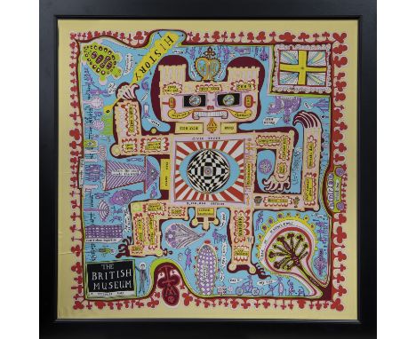 * GRAYSON PERRY RA (BRITISH b. 1960), THE BRITISH MUSEUM - A PERSONAL MAP 100% silk scarf, produced for the British Museum im